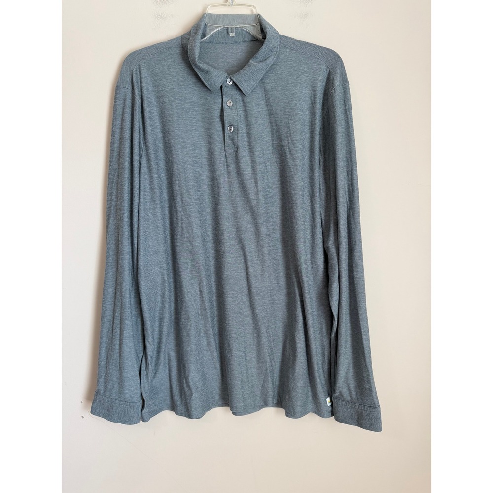 Vuori Long Sleeve Polo Mens XL Gray Dreamknit Button Cuff Shirt